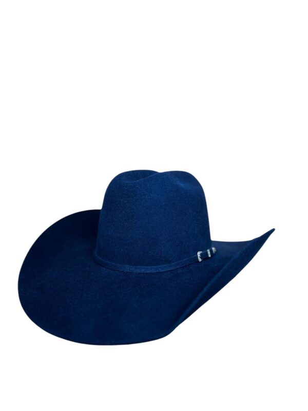 Chapeú country feltro de lã azul nihgtblue aba formada the ranch