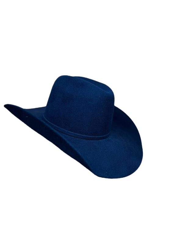 Chapeú country feltro de lã azul nihgtblue aba formada the ranch - Image 3